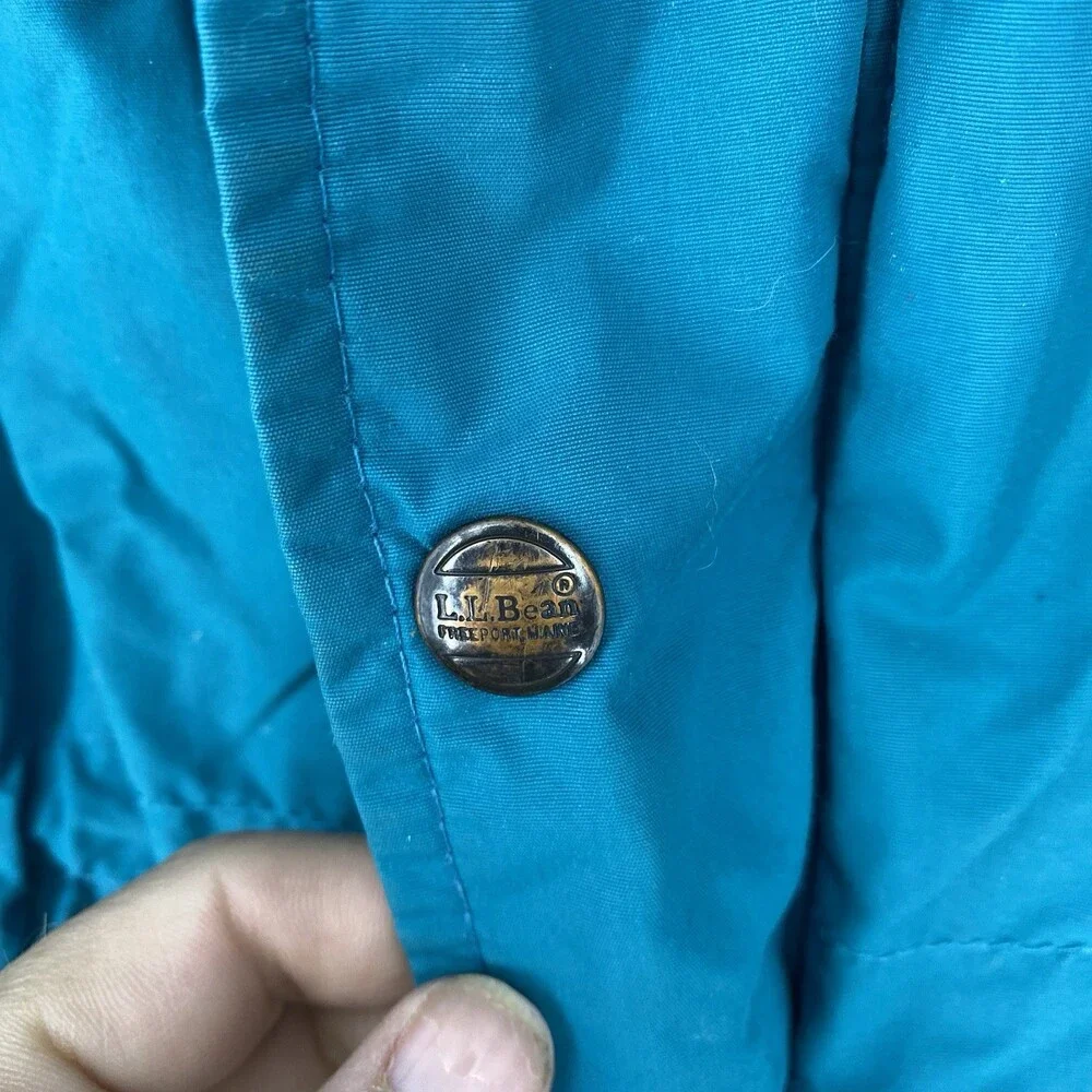Vintage 80s L.L. Bean Penobscot Parka Teal Hooded Jacket No Size USA Made